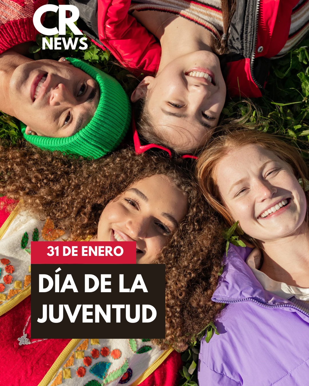 Post de Instagram Día de la Juventud Fotográfico Rojo y Negro